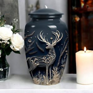 Majestuoso ciervo en el bosque Urna para cenizas de adultos Entierro para papá Urna Funeral masculino y femenino para hombres Mujeres Urna conmemorativa Tamaño personalizado - Product Image 5