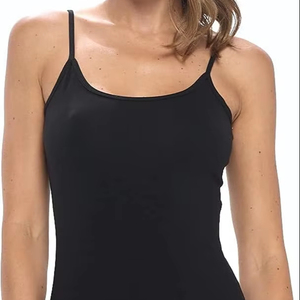 Camisole en dentelle tricotée douce pour femmes, 100% coton, tissu extensible léger, toucher doux, respirant, couche lisse, contour décontracté, coupe ample - Product Image 1