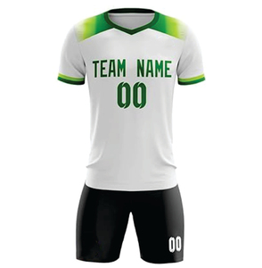 ชุดเสื้อฟุตบอลแบบซับลิเมชั่นสั่งทำพิเศษ INDEX SPORTSWEAR สีขาวเขียว คอวี แขนสั้น สำหรับผู้ใหญ่ ยูนิเซ็กซ์ ระบายเหงื่อได้ดี ทรงสปอร์ต - Product Image 2