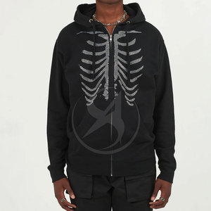 เสื้อฮู้ดผ้าพลอยเทียมสำหรับผู้ชายเสื้อฮู้ดผ้าฝ้าย100% ระบายอากาศน้ำหนักเบาออกแบบได้ตามต้องการ - Product Image 2
