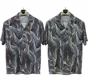 เสื้อเชิ้ตแขนสั้นผู้ชายลายทันสมัย ​​– ทรงหลวม ผ้าเนื้อน้ำหนักเบา ดีไซน์ฤดูร้อนทันสมัยสำหรับชุดลำลอง ชุดวันหยุด - Product Image 4