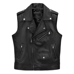 Best Design Cowhide Cow Skin Leather Vest & Waistcoats Plus Size Women's Genuine Real Leather Bikers Vest for Winter customized