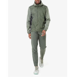 Ensemble survêtement décontracté pour homme en polyester, personnalisé OEM, avec sweat à capuche zippé et pantalon de survêtement, coupe oversize, plusieurs couleurs, coupe-vent superposé en Cordura - Product Image 2