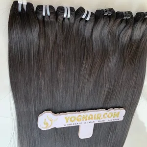 Cabelo de trama melhor qualidade ceia cabelo liso preto Pacote personalizado cabelo vietnamita Fornecedor vietnamita Novo produto presente grátis