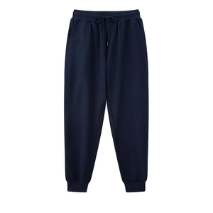 Custom <b>Men's</b> 100% Cotton Drawstring Sweatpants Casual <b>Trousers</b> with Straight Solid Pattern Washed Pant Style - Product Image 1