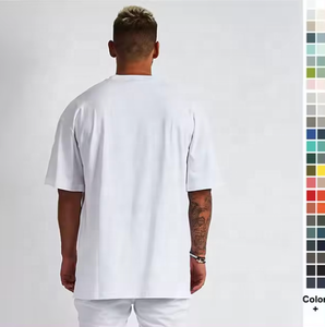 Boxy Hip Hop hombres de talla grande 180 GSM camiseta de gran tamaño hombro caído gráfico peso pesado ropa de calle de lujo logotipo personalizado - Product Image 3