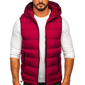 Chaleco sin mangas con cremallera sólida gruesa de invierno con logotipo personalizado, chalecos acolchados de algodón para hombre, chalecos acolchados de algodón con servicio OEM - Product Image 3