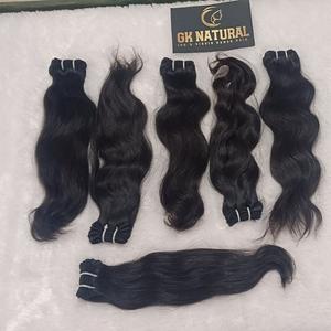 ผมต่อจากคนผมชาวอินเดียสำหรับหญิงและหญิงผมธรรมชาติสำหรับมัดผมดิบที่ยังไม่ผ่านกระบวนการ - Product Image 1