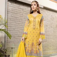 Original Designer Salwar Kameez Anzug Dupatta Indische & Pakistani sche Damen Damen tragen Eleganz bestickte Rasen Frauen 3 Stück