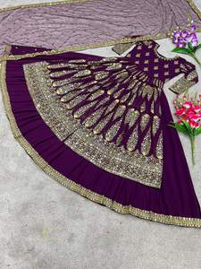 Preparado tradicional étnico indio paquistaní Kurti & Dupatta Georgette con bordado completo cosido Lehenga al por mayor - Product Image 4