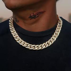 Suministro directo de fábrica Hip hop Cadena cubana Plata esterlina Chapado en oro amarillo Cadenas finas Collares para hombres - Product Image 4