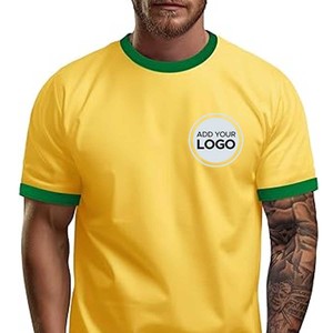 Ringspun algodón Heather Jersey poliéster Ringer logotipo personalizado camisetas Jersey manga corta Ringer camiseta - Product Image 5