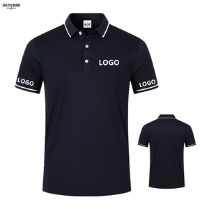 Polos à motif de logo imprimé personnalisé Chemises de golf vierges unies coupe ajustée en coton et polyester de haute qualité de 300 grammes pour hommes - Product Image 2