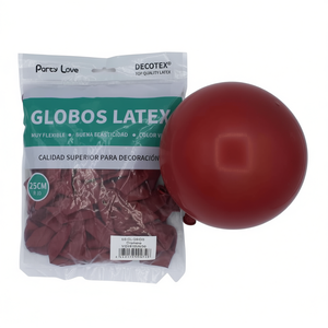 Globos de Látex Party Love de 25 cm Color Granate para Decoración - Product Image 2