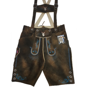 Nuevo clásico bávaro tradicional para hombres Oktoberfest Lederhosen High Street Style Short para hombres antiarrugas patrón sólido - Product Image 3