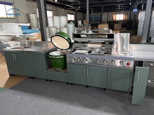 Muebles de Exterior Modernos, Diseño de Cocina para Barbacoa, Gabinetes de Patio de Acero Inoxidable, Cocina con Fregadero - Product Image 1