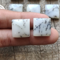 ELMA GEMS Batu Akik Dendrit Alami Bentuk Persegi Putih Hitam 5-30mm Dapat Disesuaikan Berkualitas Tinggi Buatan Tangan untuk Pembuatan Perhiasan
