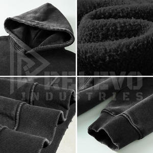 Sweat à capuche noir délavé 100% coton pour homme, couleur noire, sweat à capuche oversize délavé pour homme - Product Image 5