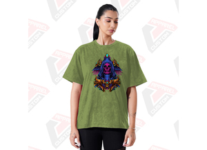 Camiseta de lavado ácido para mujer con estilo, suave, de moda, cómoda, con pana batik de mezclilla ecológica para el verano - Product Image 3