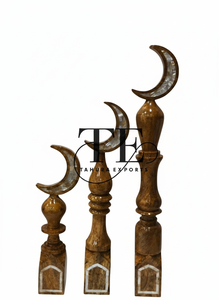 Ensemble d'ornements en bois croissant de lune Ramadan Eid décoration islamique décor à la maison Table à la main pièce décorative - Product Image 4