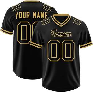 Camisetas de fútbol americano OEM manga rayas malla de secado rápido poliéster equipo personalizado Logo nombre números Impresión de transferencia de calor - Product Image 6