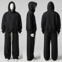 Conjunto de Chándal de Forro Polar con Capucha para Hombre, 100% Algodón, Grueso, Informal, para Invierno - Chaqueta y Abrigo Deportivo Cálido