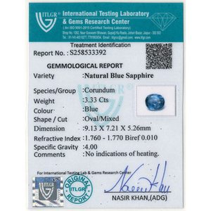 Zafiro Azul - Gema Natural Facetada de 3.33 Quilates, Calibrada, 10 mm, Azul Real, Piedra Suelta de 8 mm de Alto con Tratamiento Térmico - Product Image 4