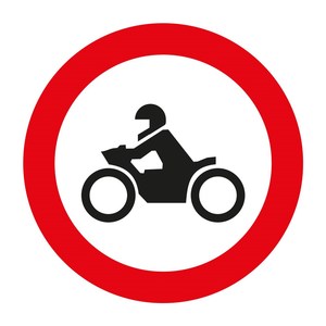 Señal de Tráfico Reflectante TT-7, No se Permiten Motocicletas - Product Image 1