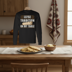 Maglietta a maniche lunghe con stampa della tradizione culinaria norvegese Lefse, prodotto promozionale - Product Image 3