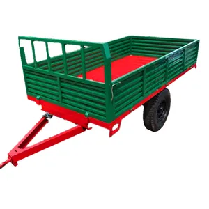 Optionele Grootte Farm Equipment Trekker Hydraulische Kipper Trailer Landbouw Dump 2T Twee Wiel Tipping Trailer