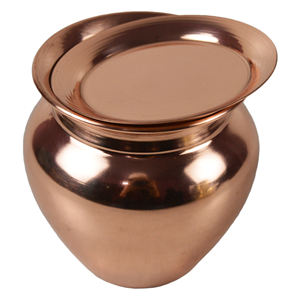 ทองแดงยอดนิยม Pooja Lota Kalash พร้อมจานสําหรับเทศกาลบ้านวัดที่ขายดีที่สุดคุณภาพสูงมีจําหน่ายในราคาไม่แพง - Product Image 1