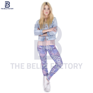 Legging de fitness tricoté respirant de haute qualité pour femmes avec des tailles personnalisables en fibre de coton/bambou Logo à la taille fabriqué au Pakistan - Product Image 5