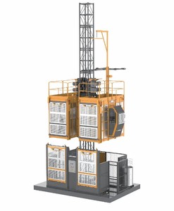 SC200/200 Lift konstruksi, lift luar ruangan efisien untuk konstruksi vertikal kuning - Product Image 2