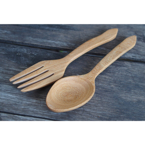 Wooden Cutlery Set With Natural Finished Set of 2 <b>Flatware</b> Perfect for Dining Restaurant Hotel Ware and Kitchenware Use - Product Image 2