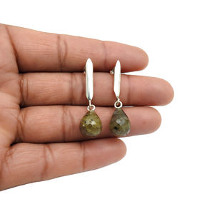 Pendientes elegantes hechos a mano con piedras preciosas de labradorita Natural de plata con forma de pera 925 de diseñador exclusivo para mujer al por mayor - Product Image 4
