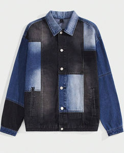 Veste denim en coton personnalisé de haute qualité Veste décontractée double couleur en denim délavé vintage de haute qualité pour hommes - Product Image 1