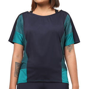 T-shirts pour femmes en coton et polyester respirant, coupe ajustée, logo personnalisé, couleur unie, vêtements de sport, t-shirt pour femmes - Product Image 1