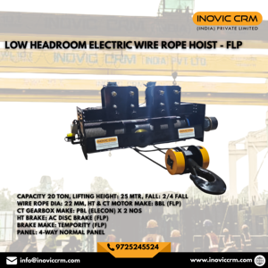 Capacité 20 tonnes, hauteur de levage 25 m, câble métallique 2/4 brins diamètre 22 mm, moteur HT CT, boîte de vitesses BBL (FLP), PBL (ELECON) X2 NOS, disque HT AC - Product Image 4