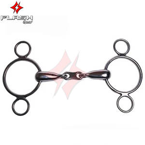 Fait sur mesure JP Kor acier bleu acier articulé 3 anneaux hollandais Gag Bit culotte Western hollandais Gag Bit allemand argent cheval - Product Image 2