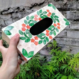 Elegante Portapañuelos de Nácar de Vietnam para Decoración de Salas de Reuniones Profesionales y Almacenamiento de Servilletas en Escritorios de Oficina Ejecutiva - Product Image 4