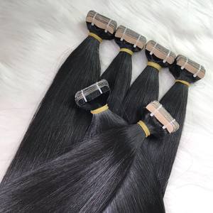 Extensiones de Cabello con cinta recta, cabello 100% humano, Color negro Natural, calidad superior, cutícula, virgen, Remy, vietnamita - Product Image 1