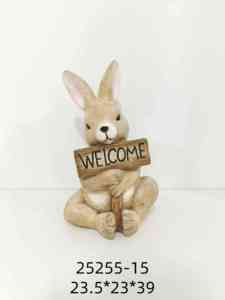 Vente flash : Sculpture de lapin sur moto, panier de fleurs rose avec petite famille d'animaux, décoration de maison en résine, cadeau pour Pâques - Product Image 3