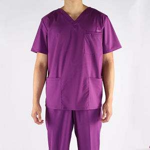 Uniformes hospitaliers modernes à col en V pour hommes en toile pour soins infirmiers cliniques et médicaux - Product Image 3