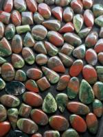 Magnifique Cabochon Fait Main en Pierre de Sang de Dragon Naturelle de Grade AAA, Agate Verte, Cristal de Guérison, Gemme en Vrac, Certifié par un tiers