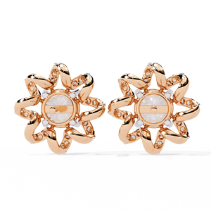 ต่างหูทองคำ 18K หรูหรา ประดับเพชรทรงกลมเพาะเลี้ยงในห้องปฏิบัติการ รับรองโดย IGI เหมาะสำหรับสวมใส่ทุกวัน - Product Image 3