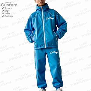 Survêtement coupe-vent surdimensionné personnalisé Streetwear survêtement en nylon veste et pantalon coupe-vent 2 pièces - Product Image 5