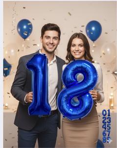 ลูกโป่งฟอยล์สีน้ำเงินเข้มหมายเลขติดตัว สำหรับงานรับปริญญา วันแม่ ตรุษจีน ฮาโลวีน งานปาร์ตี้ - ขายส่งจากจีน - Product Image 2