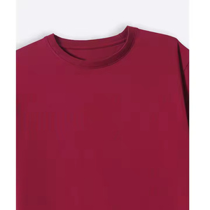 T-shirts décontractés pour hommes 100 % coton à manches courtes et col rond – Tissu peigné respirant anti-plis, couleurs et logo personnalisables, coupe ample - Product Image 3