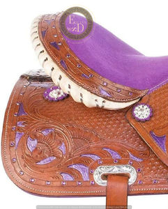 Selle en cuir véritable légère de qualité supérieure fabriquée à la main équipement de performance pour Western Barrel Racing Horse Show Riding Elite Rodeo - Product Image 3