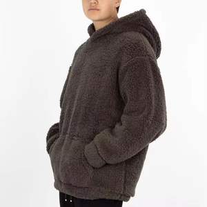 Customizable <b>Men's</b> Warm <b>Fleece</b>-Lined Zip Hoodies Winter <b>Sherpa</b> Hooded Jacket Embroidered Streetwear Thick Full Sleeve Sweatshirt - Product Image 2